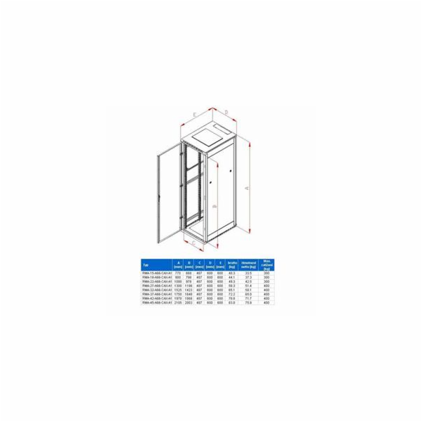 Rack Triton 19   stojanový 42U/ 800x800 dveře síto 80%