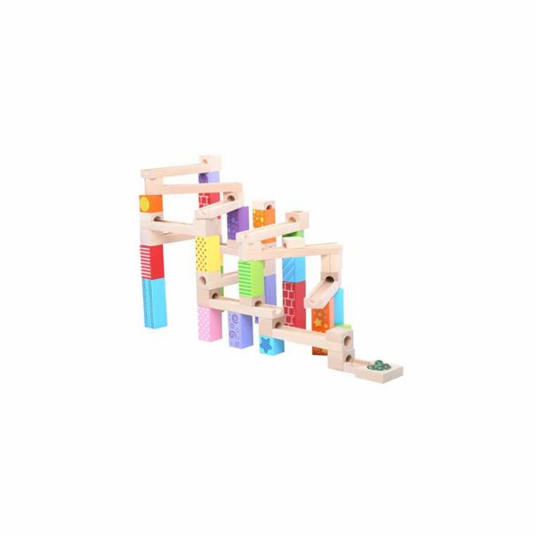Hračka Bigjigs Toys Dřevěná kuličková dráha, barevná