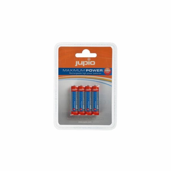Baterie Jupio AAA 1000 mAh (mikrotužkové) 4ks, dobíjecí 