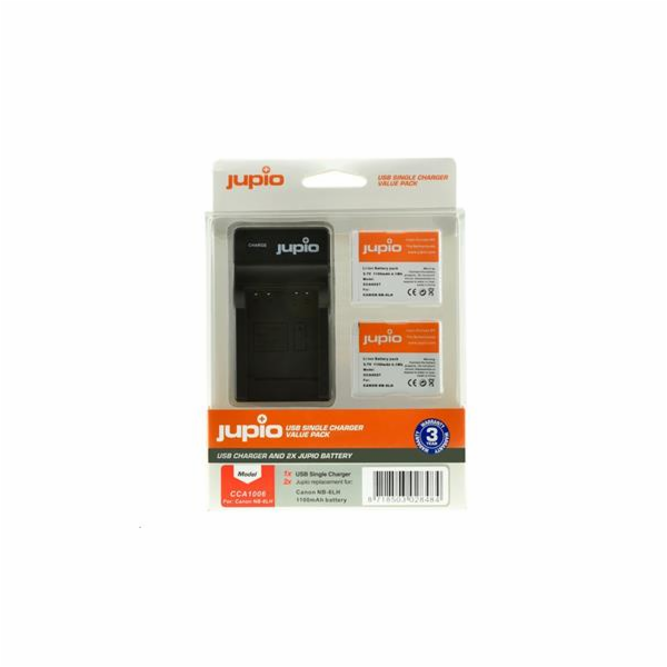 Set Jupio 2xNB-6LH 1100 mAh +Single Charger pro Canon