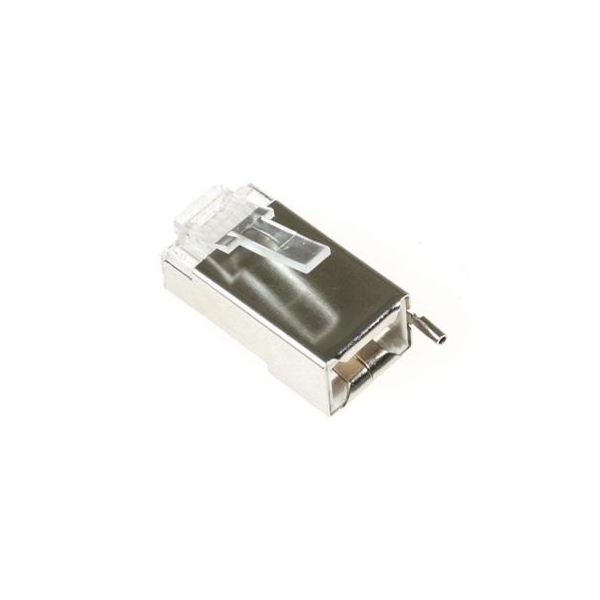 Konektor RJ45 STP 8p8c, Cat 5e, drát, zemnící očko