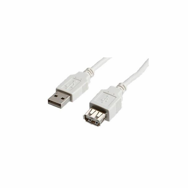 Kabel USB 2.0 A-A 1,8 m prodlužovací, bílý/šedý