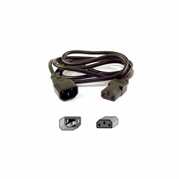 Kabel síťový prodlužovací 230V 1m, černý (pro zdroj, moni...