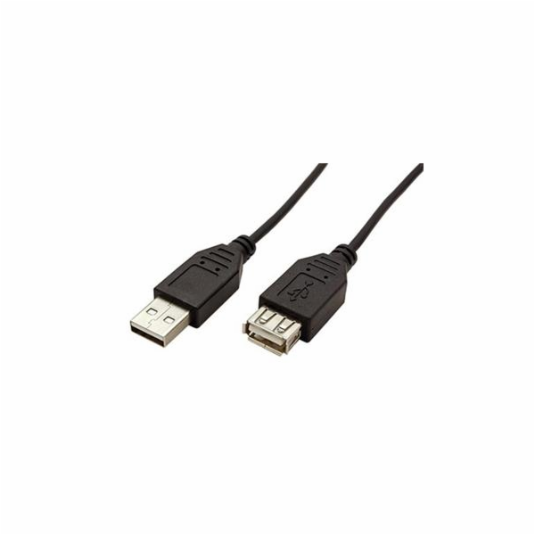 Kabel USB 2.0 A-A 30 cm prodlužovací, černý