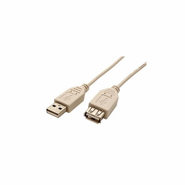 Kabel USB 2.0 A-A 5 m prodlužovací, bílý/šedý