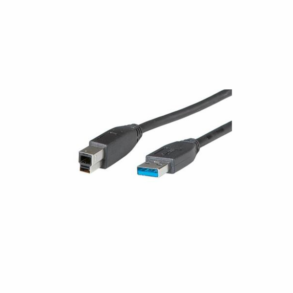 Kabel USB 3.0 A-B 1,8 m, černý