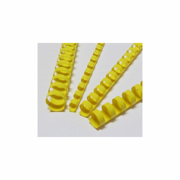 Vázací hřbet plastový A4 průměr 6mm žlutý 100ks