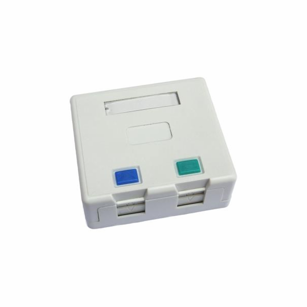 Zásuvka CAT5E UTP 2 x RJ45 na omítku bílá
