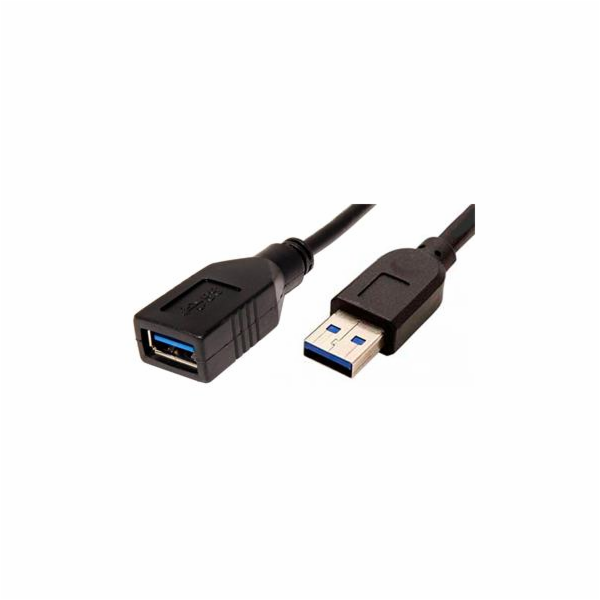 Kabel USB 3.0 A-A 1,8m A(M)- A(F) prodlužovací, černý