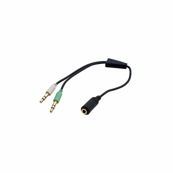 Redukce Roline audio 4pólový jack3,5(F) -> 2x jack 3,5(M)...