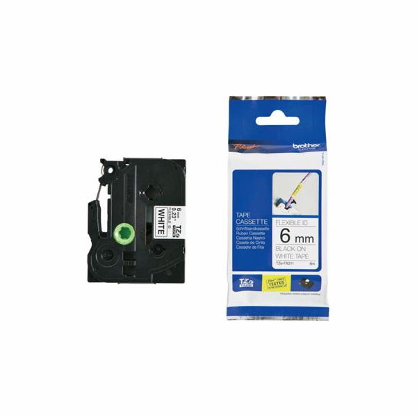 BROTHER TZEFX211 - kazeta TZ šířky 6mm, flexibilní páskou...