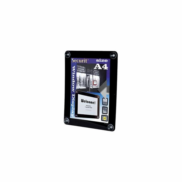 Rámeček Securit WINDOWS POSTER FRAME na sklo, A4, Black