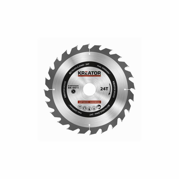 Pilový kotouč Kreator KRT020420 na dřevo 210mm, 24T