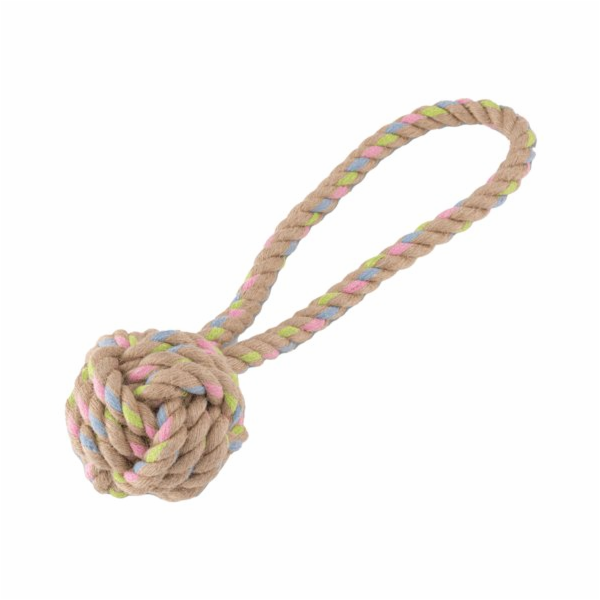 Hračky pro psy, Beco Hemp Rope - Ball on Loop-L