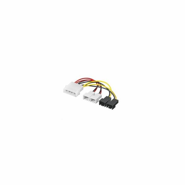 PREMIUMCORD Kabel napájecí FAN 5,25"-2x 12V, 2x 5V TX 3pin