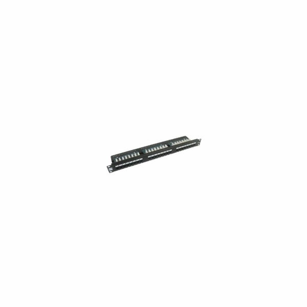 19" Patch panel LYNX 24port, STP, Cat6, 30µm, duální svor...