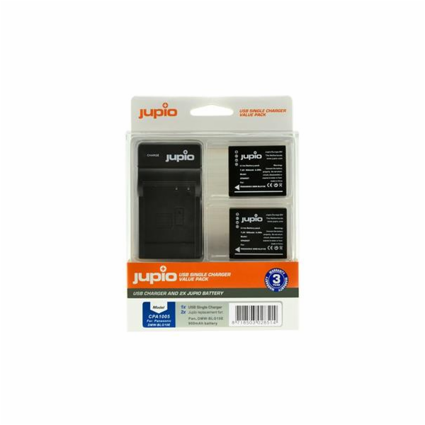 Set Jupio 2x DMW-BLG10 - 900 mAh + USB Single Charger 