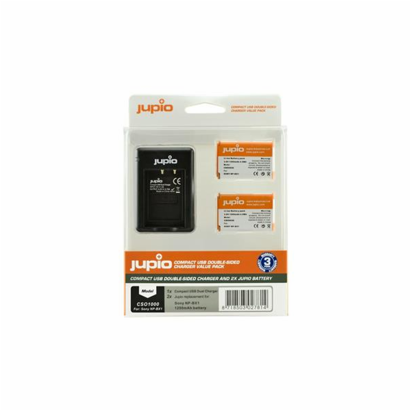 Set Jupio 2x baterie NP-BX1 - 1250 mAh + nabíječka pro Sony