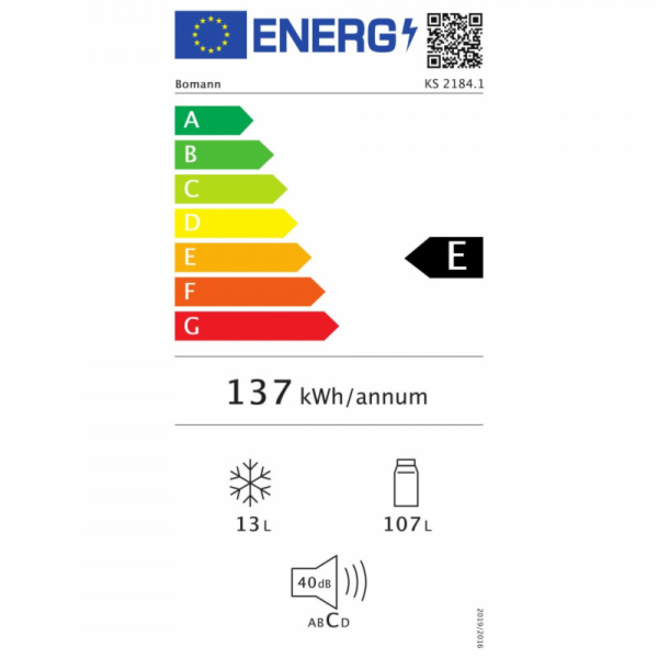Bomann KS 2184.1, lednice