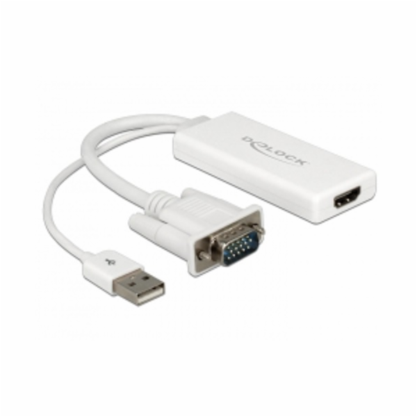 DeLOCK USB 2.0 adaptér, USB-A + VGA samec > HDMI samice