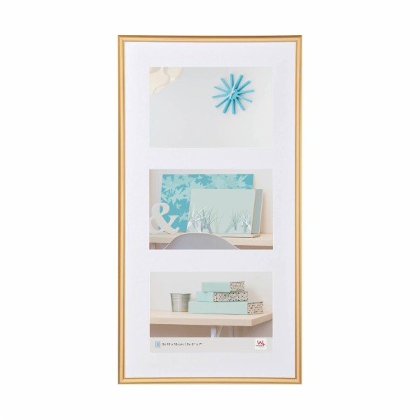 Rámeček&nbsp;Walther&nbsp;New&nbsp;Lifestyle&nbsp;pro&nbsp;3x&nbsp;13x18&nbsp;zlatý&nbsp;plast