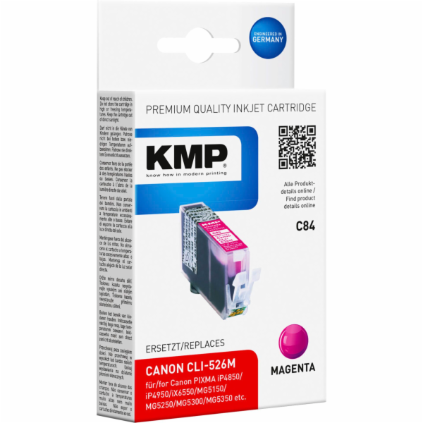 KMP C84 cartridge cervena kompatibilni s Canon CLI-526 M
