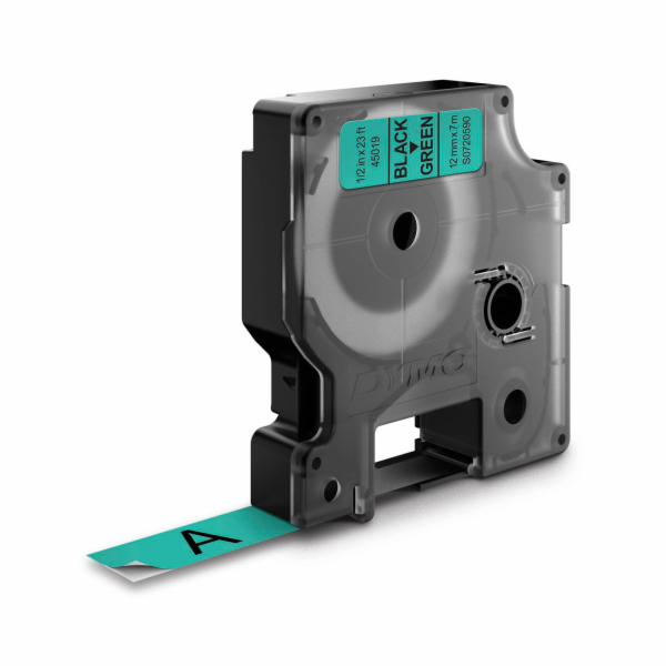 Dymo&nbsp;D1&nbsp;paska&nbsp;12&nbsp;mm&nbsp;x&nbsp;7&nbsp;m&nbsp;cerna&nbsp;na&nbsp;zelene&nbsp;45019