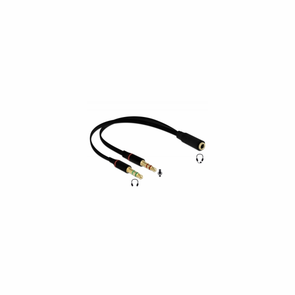 Adaptér náhlavní soupravy DeLOCK 1x 3,5 jack zásuvka > 2x...