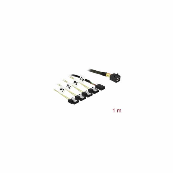 DeLOCK adaptérový kabel Mini SAS HD SFF-8643 > 4x SATA 7Pin