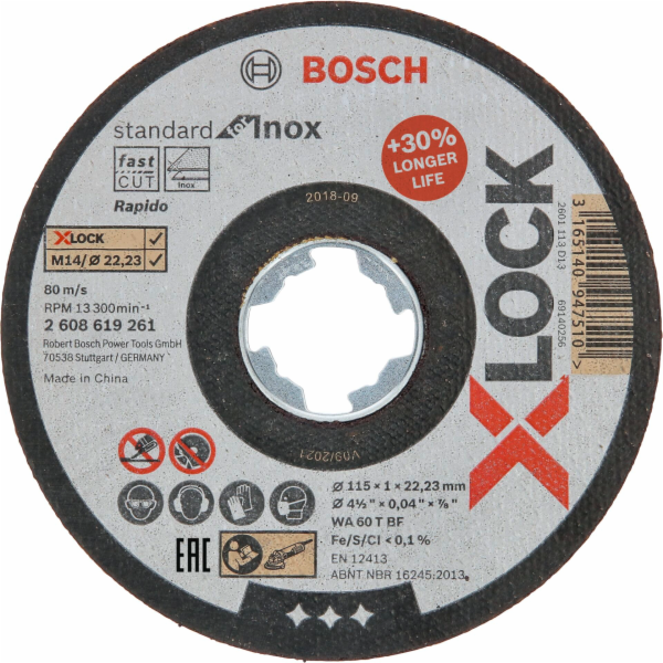 Bosch X-LOCK rezny kotouc 115x1,0 Std f INOX ger.