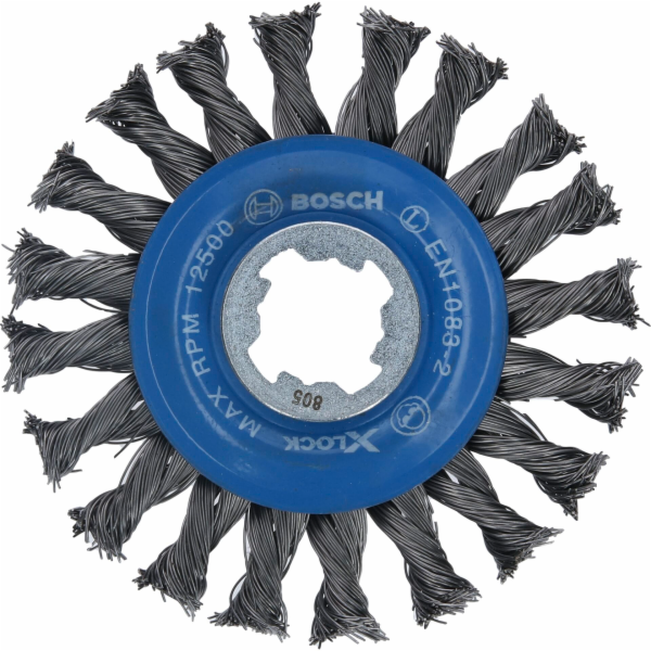 Bosch X-LOCK okruzní ocel.kartác 115mm copánkový 0.5mm ocel