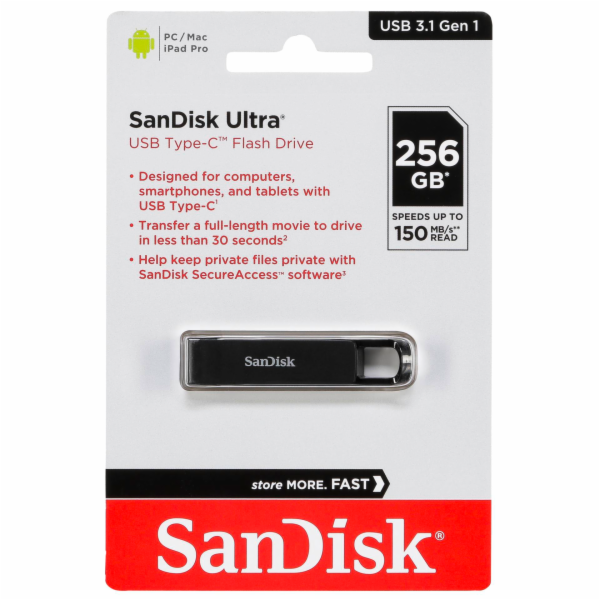 SanDisk Ultra USB typ C 256GB Read 150 MB/s   SDCZ460-256...