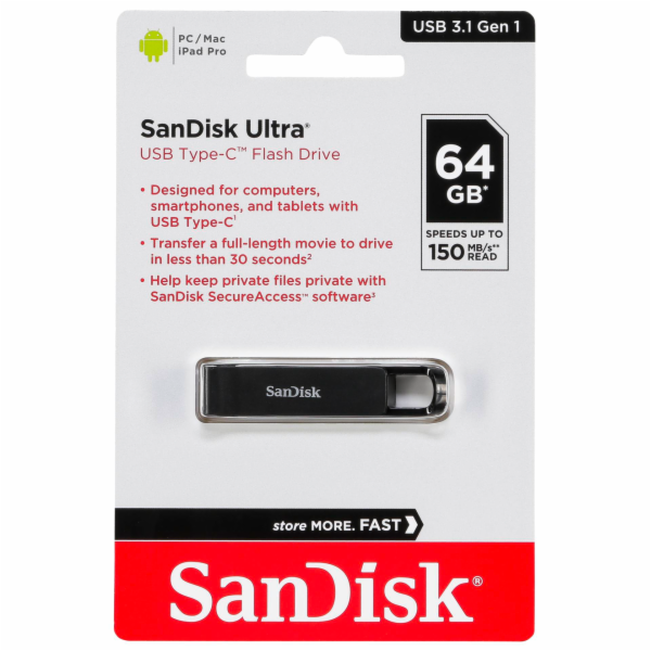 SanDisk Ultra USB typ C 64GB Read 150 MB/s   SDCZ460-064G...