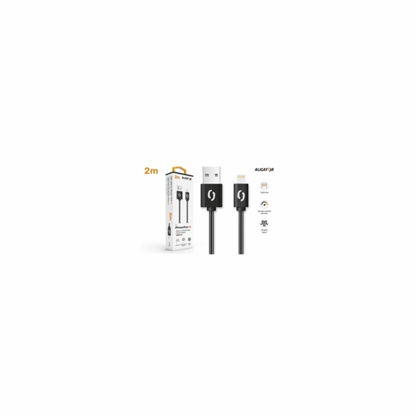 ALIGATOR Datový kabel 2A iPh lightning 2m, černý
