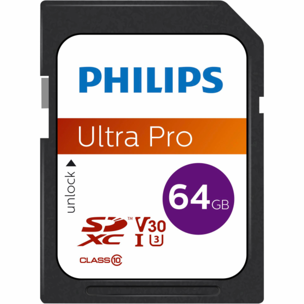 Philips SDXC 64 GB Class 10, UHS-I U3 Paměťova Karta