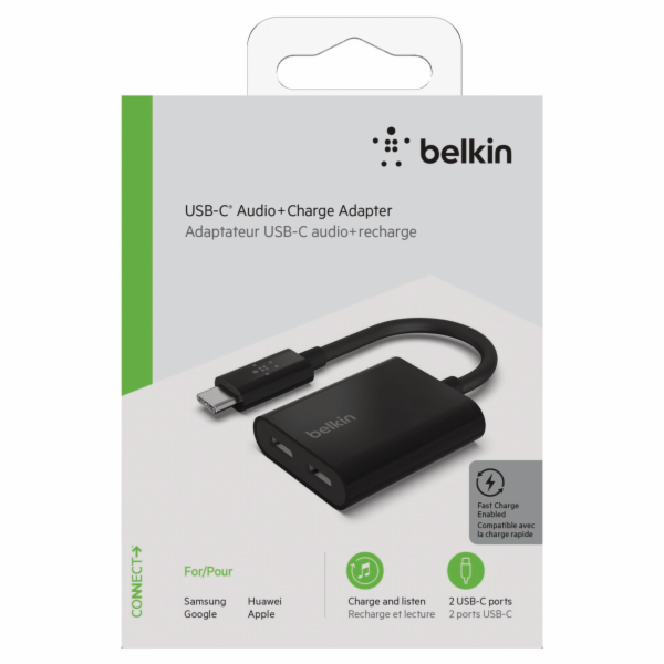 Belkin RockStar USB-C audio- a nabíjecí adapt.cerný F7U08...