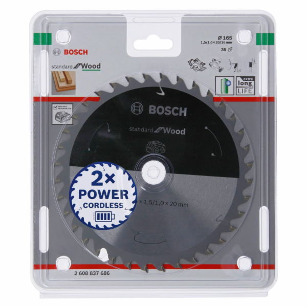 Akumulátorový pilový kotouč Bosch PRO Wood, O 165mm, 36Z
