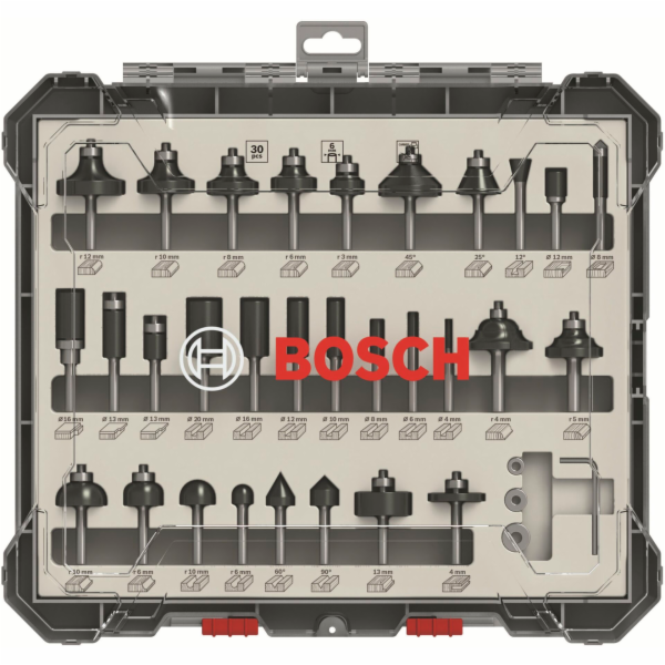 Bosch 30-díl.smísená sada fréz 6mm stopka
