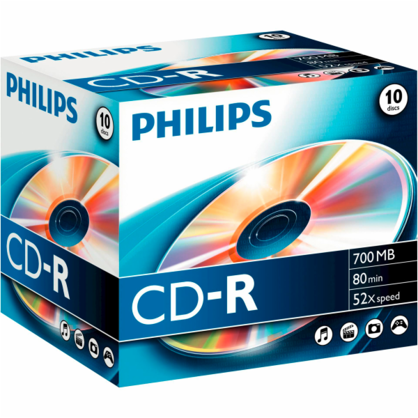 1x10 Philips CD-R 80Min 700MB 52x JC