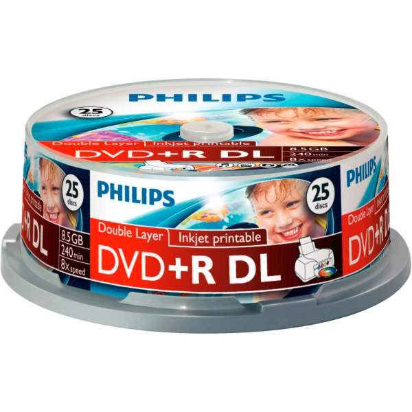1x25 Philips DVD+R 8,5GB DL 8x IW SP