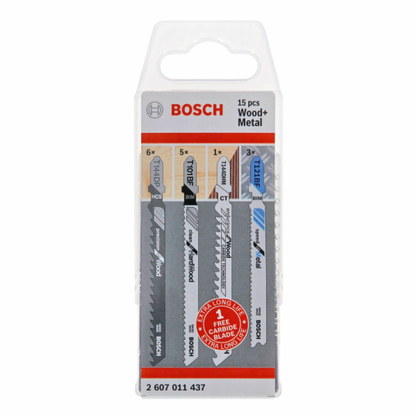 Bosch sada pilovych listu 15-dil drevo a kov