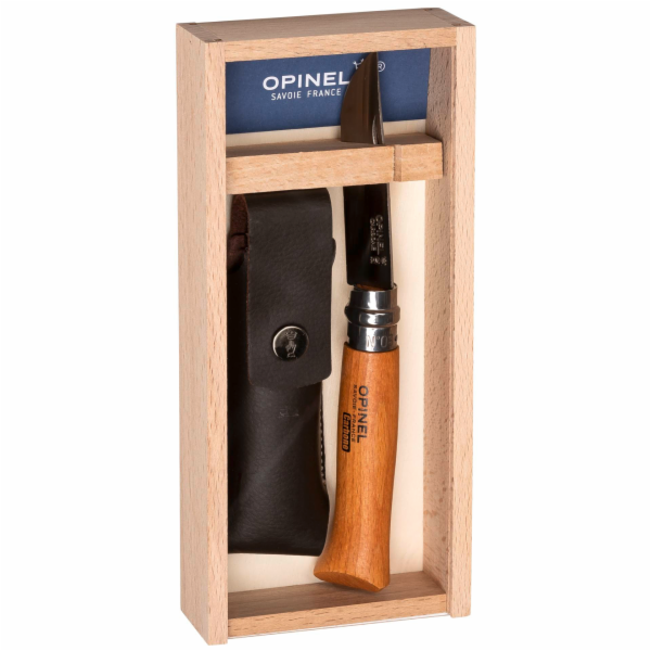 Opinel kapesni nuz c.08 zaviraci v drevene krab. vc. koze...