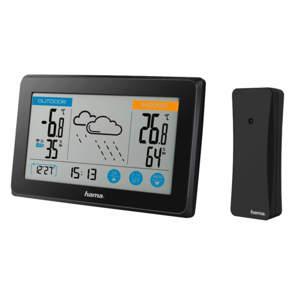 Hama meteostanice Touch cerná