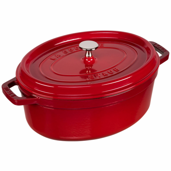 Staub La Cocotte 29cm oválný  litinový hrnec višňová