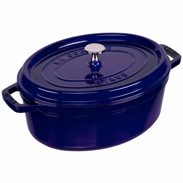 Litinový hrnec Staub La Cocotte 29cm oválný tmave modrý