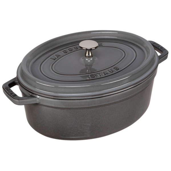 Staub Liatinový hrniec La Cocotte 29cm oválny grafitovo sedý