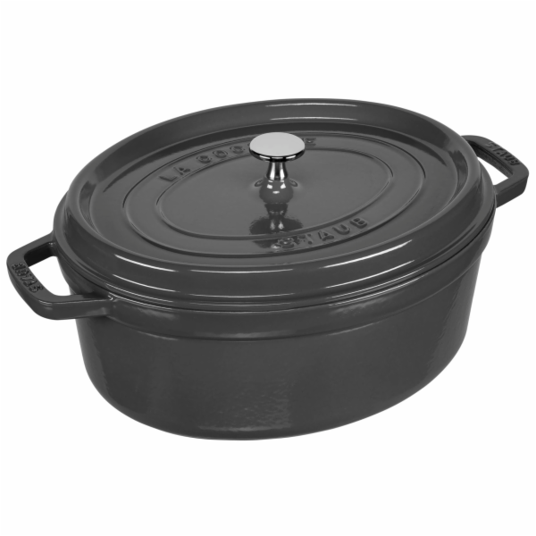 Litinový hrnec Staub La Cocotte 31cm oválný grafitove sedý
