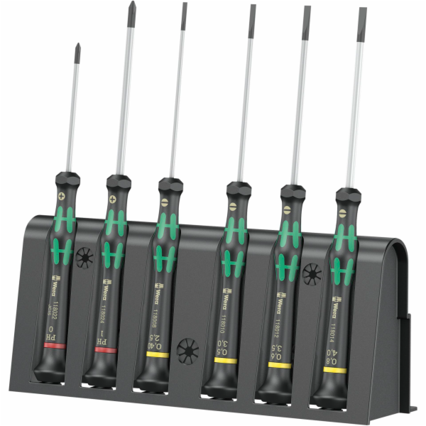 WERA 2035/6 B sada sroubováku pro elektroniku + Rack