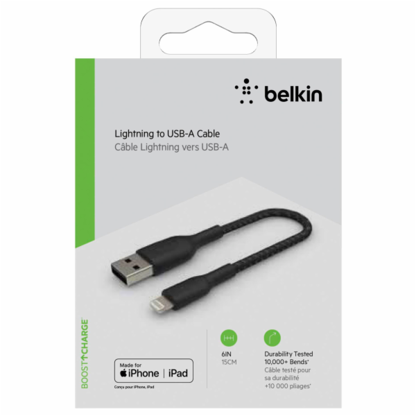 Belkin Lightning nab./sin. kabel 15cm, oplasteny, mfi cer...