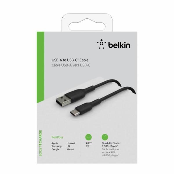 Belkin USB-C/USB-A kabel 3m PVC, cerna CAB001bt3MBK